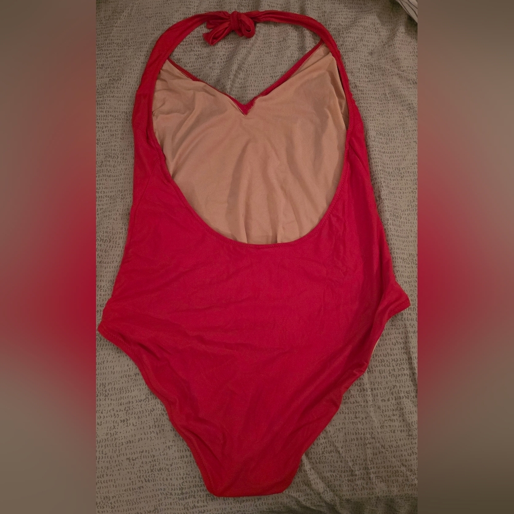 J.Crew Red 14 One Piece Movie Star Halter Tie Bathing Swim suit - Picture 7 of 7